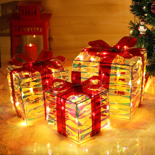 Christmas Lighted Gift Boxes Decorations