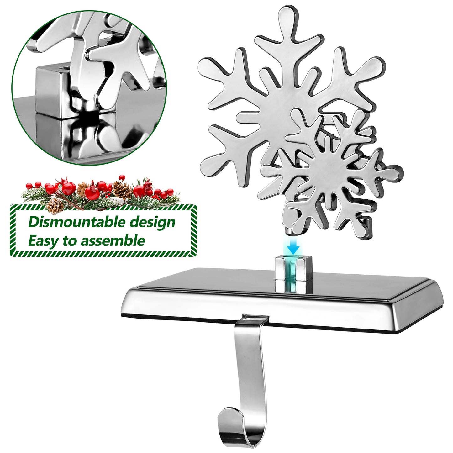 Snowflake Stocking Hanger Holder