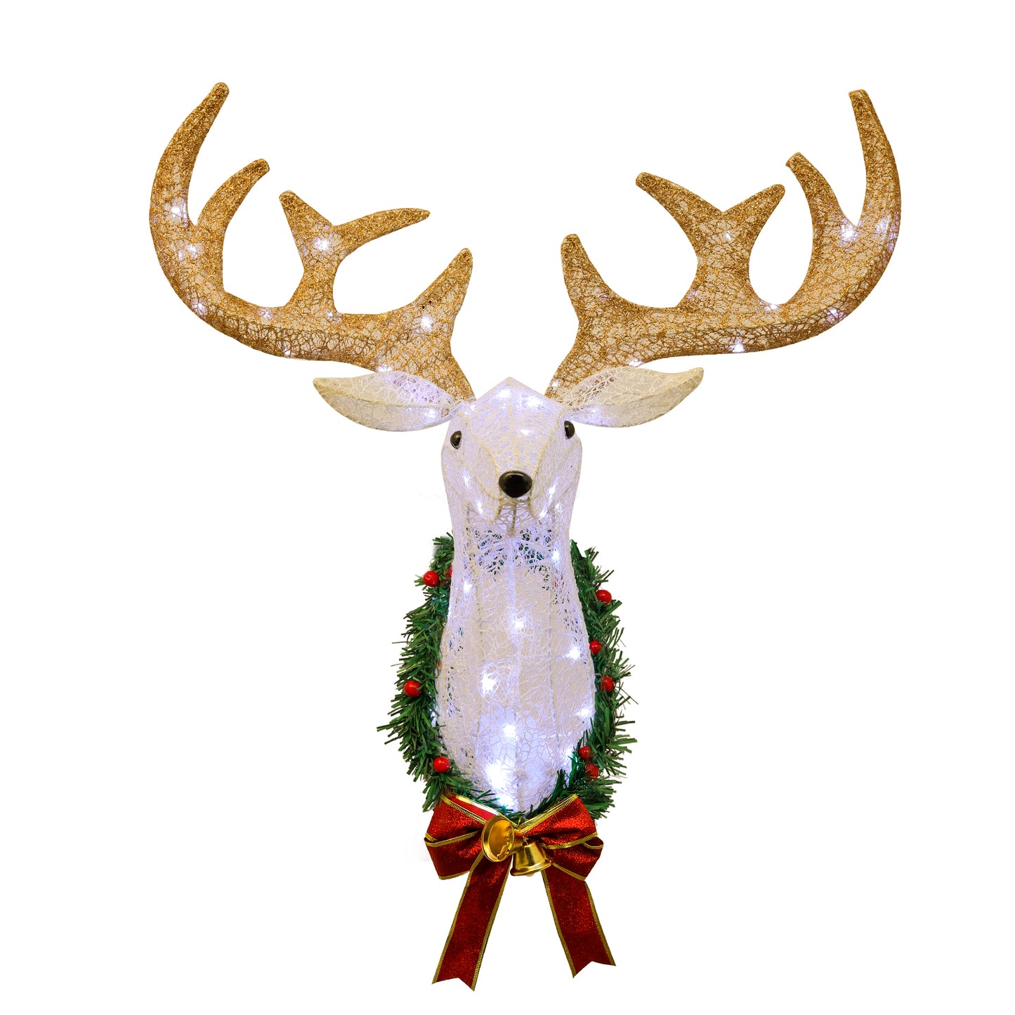 Lighted Christmas Wall Decor Reindeer Head